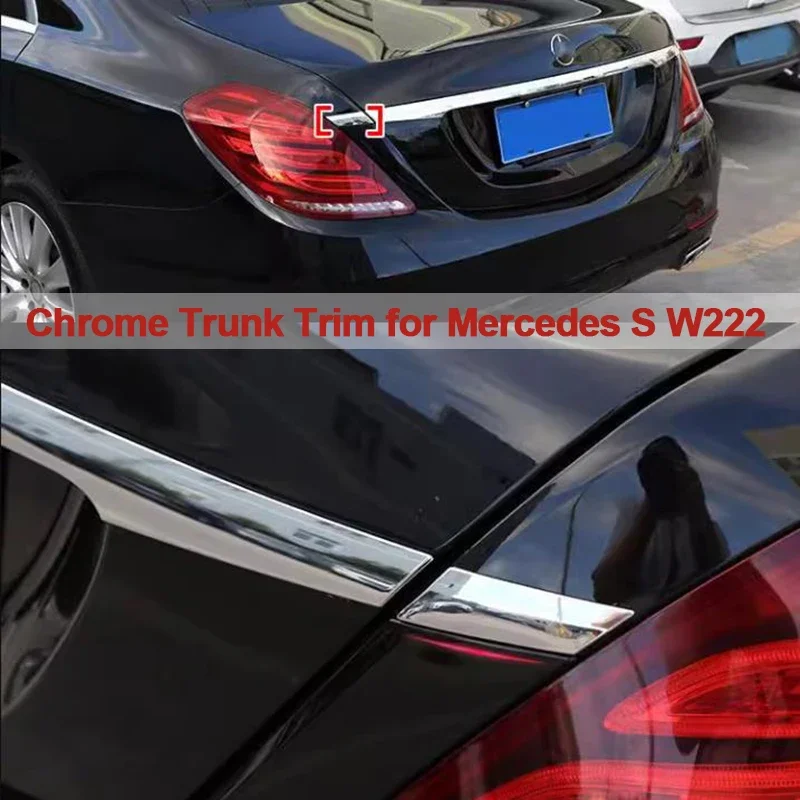 Car Styling Chrome Rear Light Trim Trunk Extended Sequin for Mercedes Benz S Class W222 S320L S400L S450L Exterior Accessories