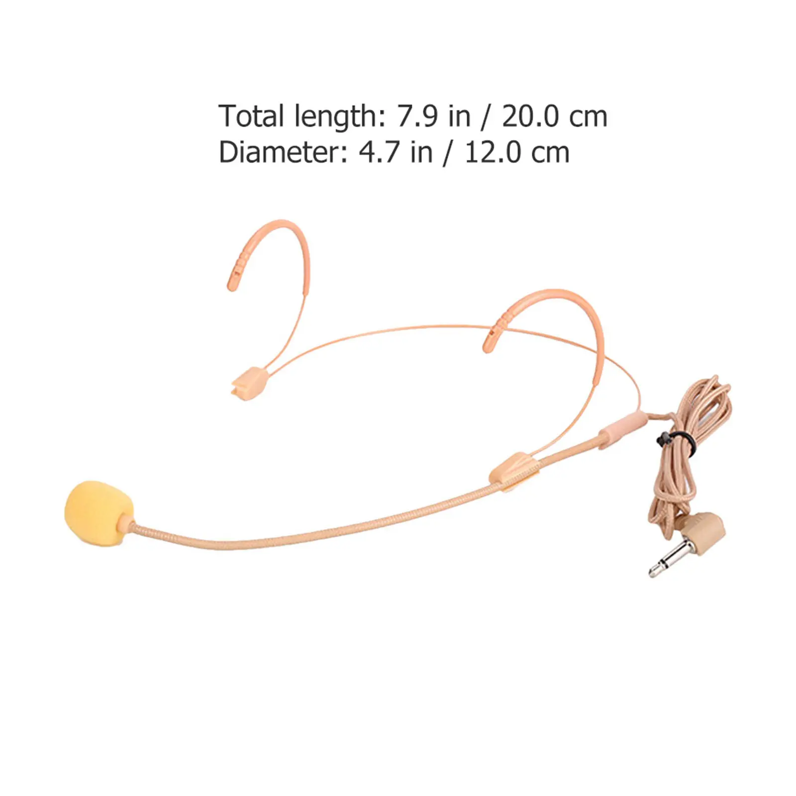 Head-Mounted Small Headset Microphone Flexible Wired Lightweight Mic for Singing Speaking Teaching Performances Voice Amplifier