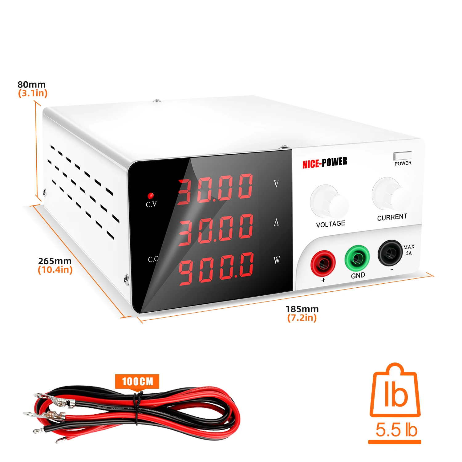 Imagem -02 - Comutação dc Lab Power Supply Regulador de Tensão Digital Bateria Charge Plating 30v 30a 20a 15v 60a 100v 5a 900w 600w Ajustável