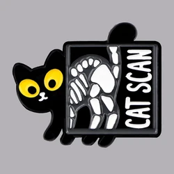 Funny Black Cat Enamel Pin Cute Animal Brooch Pines Lapel Pins Badge Nurse Doctor Accessories Fashion Jewelry Cat Lovers Gifts
