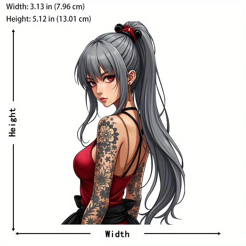 1pc Cool Samurai Warrior Girl Vinyl Sticker, Waterproof UV Resistant Scratchproof Decal for Car & Motorcycle Smooth Surfaces