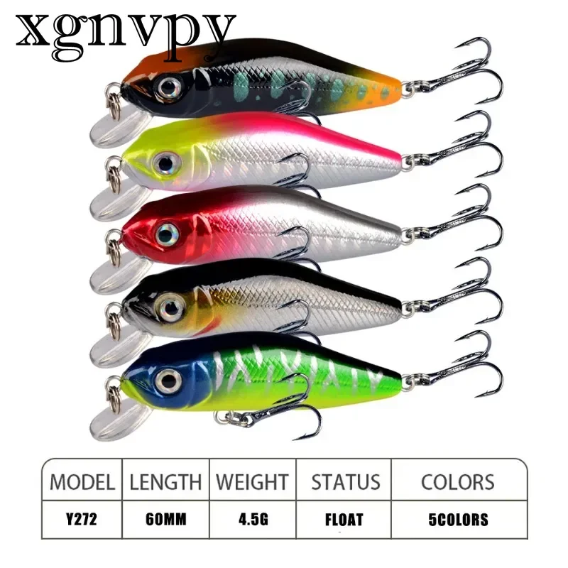 xgnvpy 4.5g 6cm Fishing Lure Minnow Wobbler Floating Bass Trolling Artificial Hard Bait Crankbait Carp Pesca Tackle 1pc