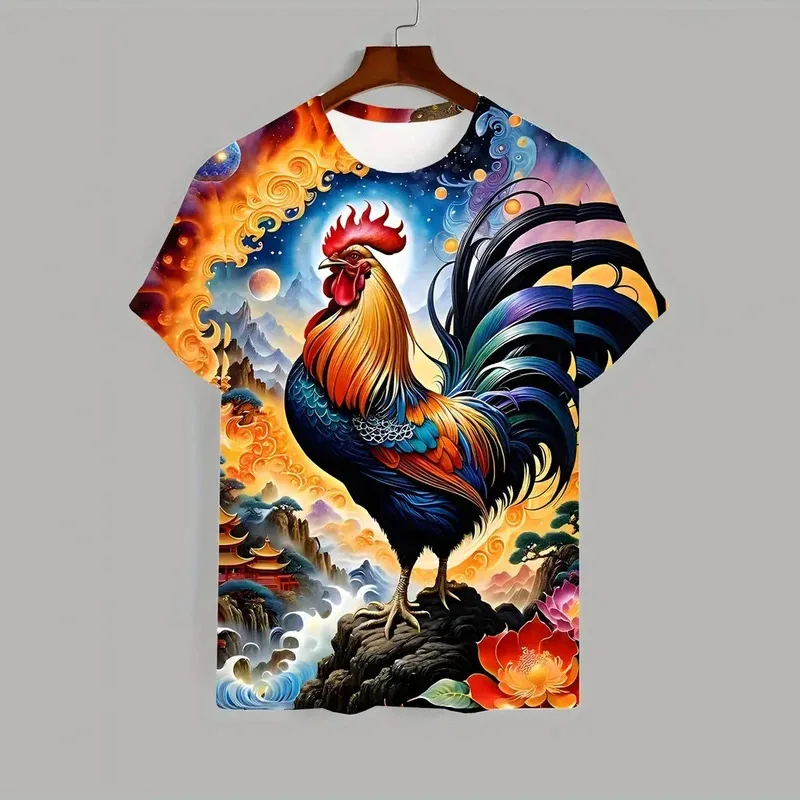 

Забавные мужские футболки с 3D животным принтом, повседневные топы с короткими рукавами, сезонная мужская одежда больших размеров, уличная мода, пуловер