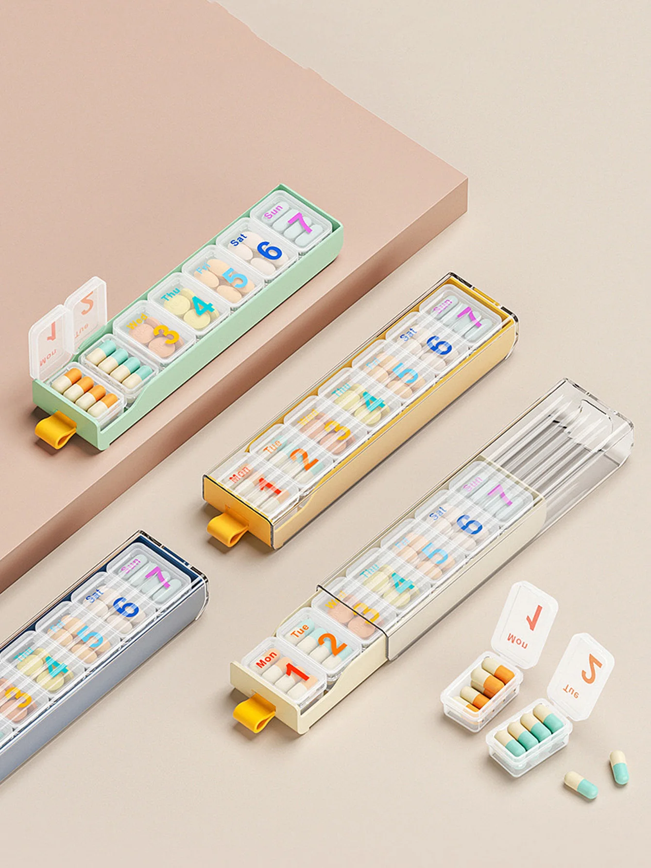 1pc 7 Tage Pille Medizin Box wöchentlich tragbare Reise Pille Fälle Box 7 Gitter Droge Tablette Spender unabhängige Gitter Pille Fall
