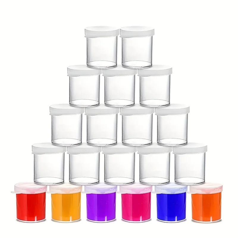 Mini Clear Plastic Paint Cups with Lids - Bulk Paint Containers for Art & DIY Crafts