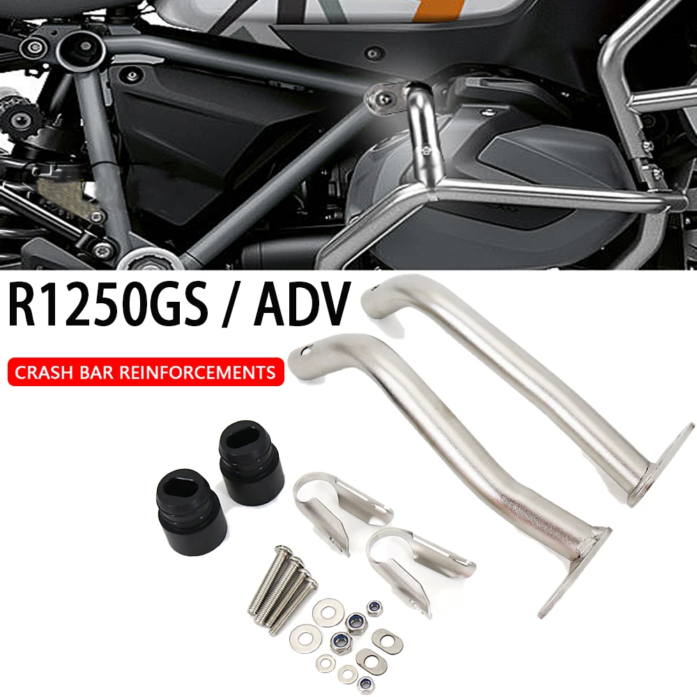 

Crash Bar Bumper Frame Guard Reinforcement KIT For BMW R1250GS ADV ADVENTURE GSA Motorcycle Silver Lower Crash Bar Reinforcement