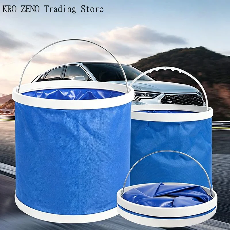 9L 13L Car Folding Oxford Cloth Bucket Portable Collapsible Water Container Lightweight Design for Camping Fishing Traveling