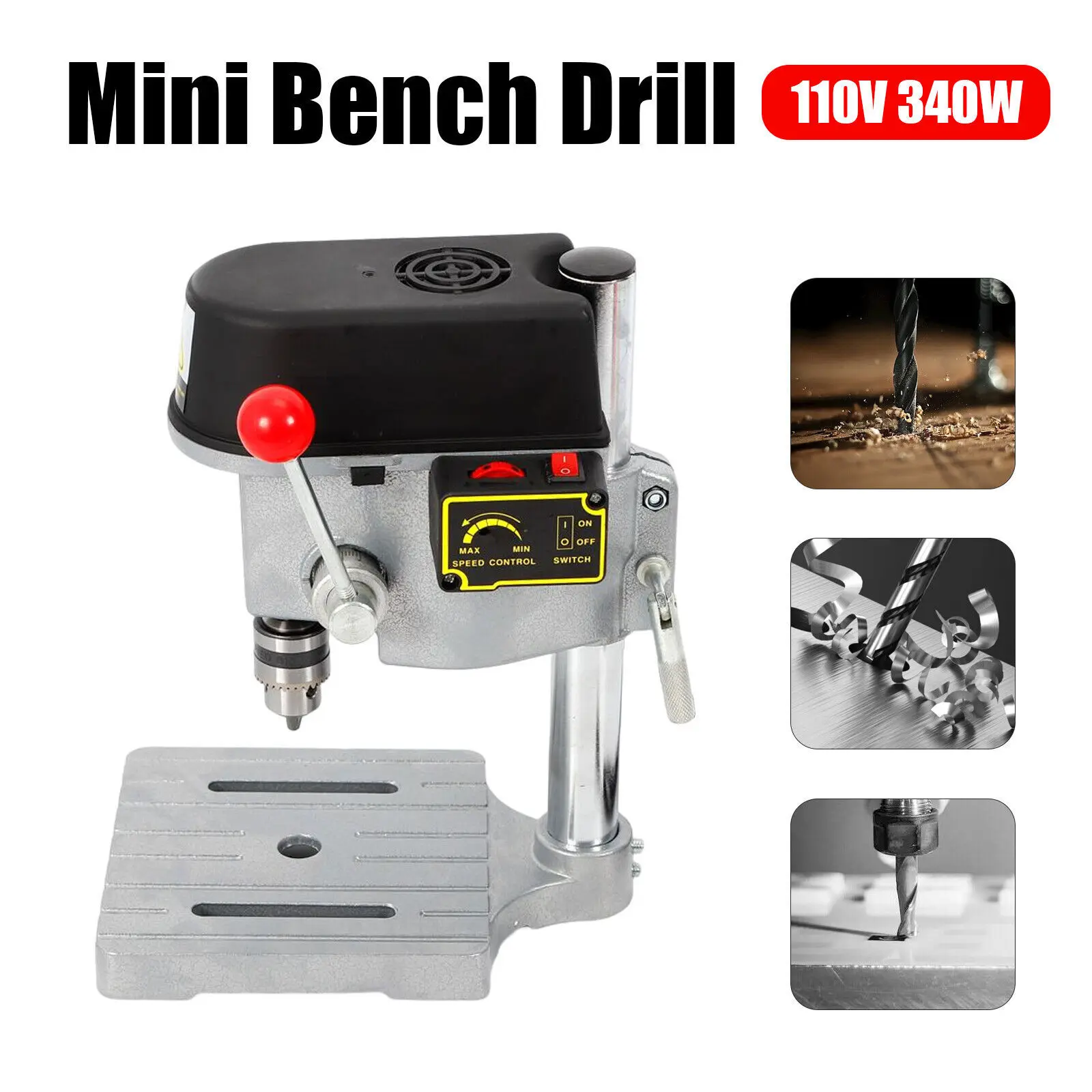 High Speed Mini Drilling Machine 340w Drilling Chuck 1-10mm Bench Machine Table