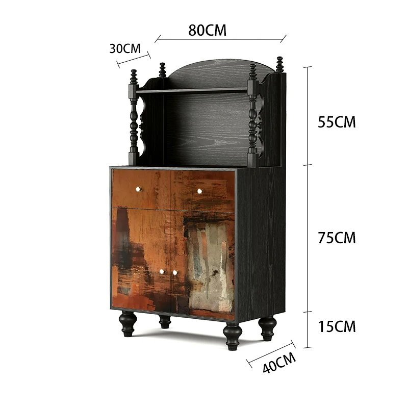 -*French texture dining side cabinet Solid wood Roman column dining room Sofa side storage Water bar cabinet