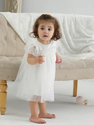 Lovely Babies Kids Infant Frocks Design Small Girl Birthday Special Party Baptism Dress