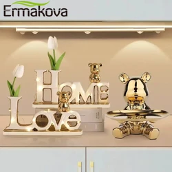 ERMAKOVA Creative Ceramic 3D Fonts Love Bear Christmas Festive Wedding Decoration Ornaments Family Craft Furnishing Decor Gift