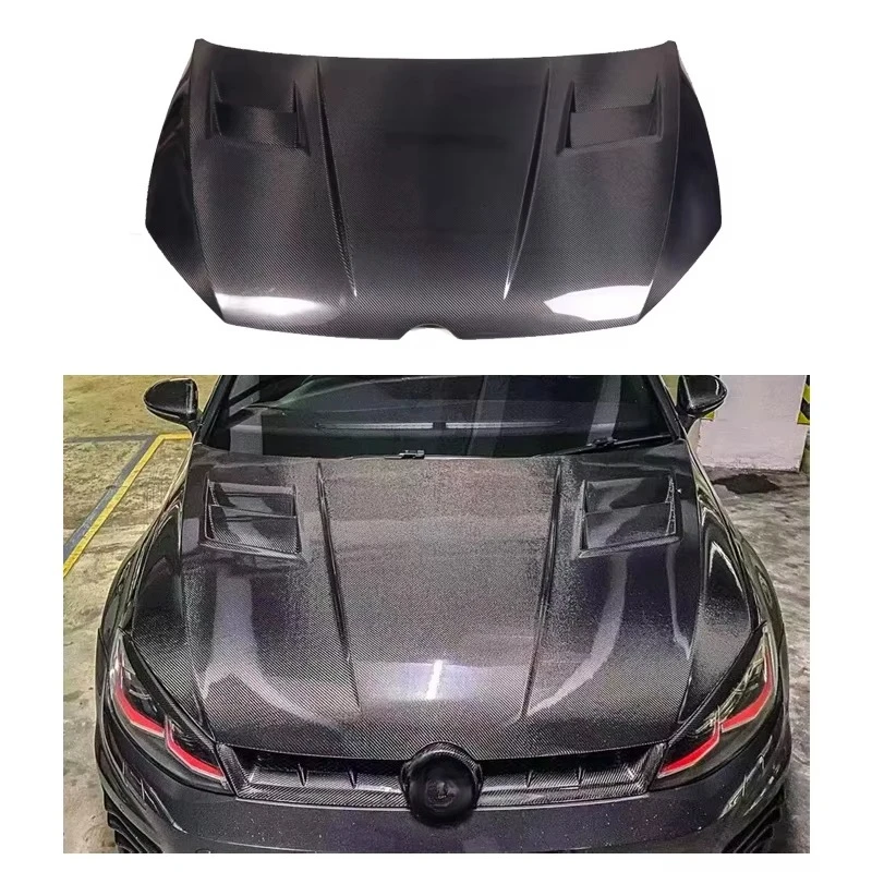 

For GOLF MK7 7.5 GTI R 2014-2019 High Quality Wet Real Carbon Fiber Car ASP Style Hood Mk7.5 Forge Carbon Fiber Hood
