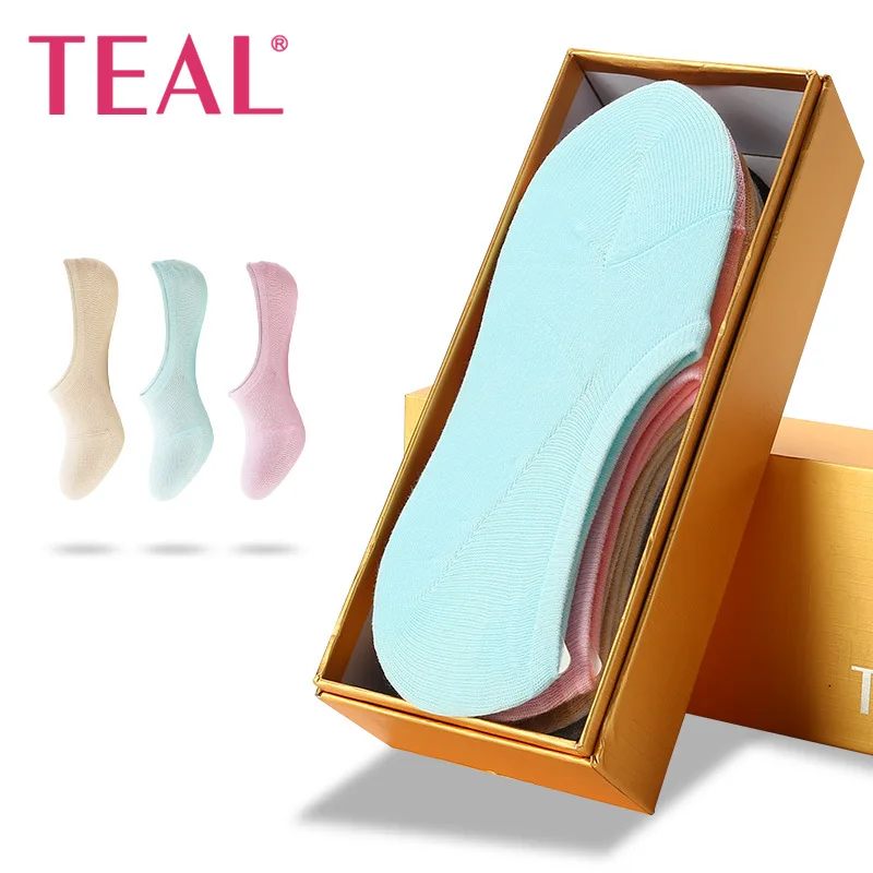 

Антибактериальные и дезодорирующие женские невидимые носки-лодочки в летнем стиле с нескользящим силиконом, набор из 6 пар подарочных коробок