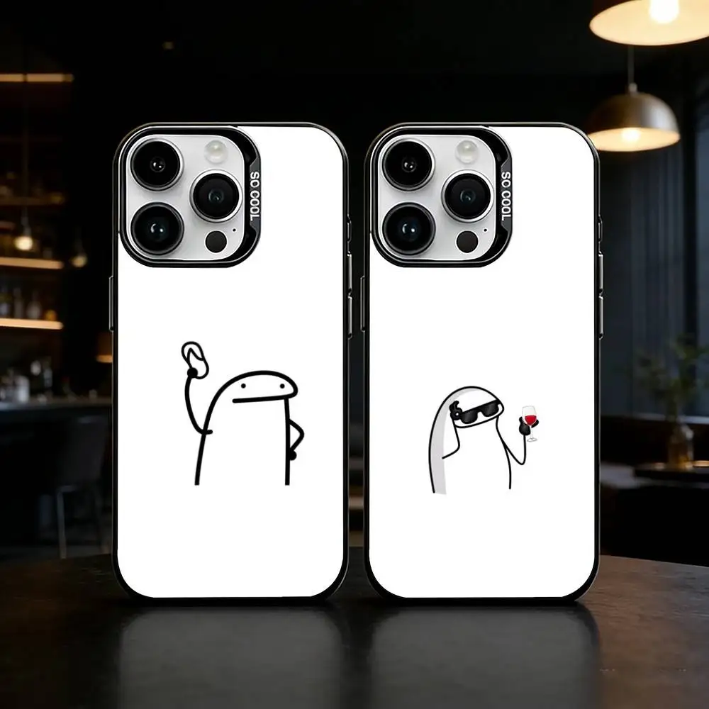 

F-Flork Stick Figure Memes Phone Case Color Silver Shell For IPhone 17 16 15 14 13 12 11 Pro Max Plus