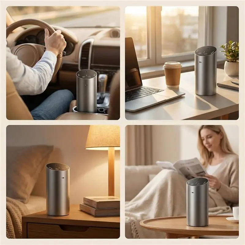 Battery Operated Essential Oil Diffuser With Timer, Waterless Car Diffuser, No Leakage Technology, Super Quiet Cordless-A54Q