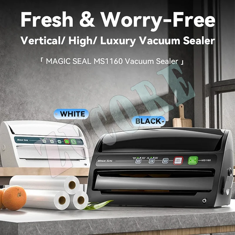 Magic seal ms1160 máquina de embalagem a vácuo de alimentos, selador de saco plástico profissional doméstico, máquina de selagem comercial automática
