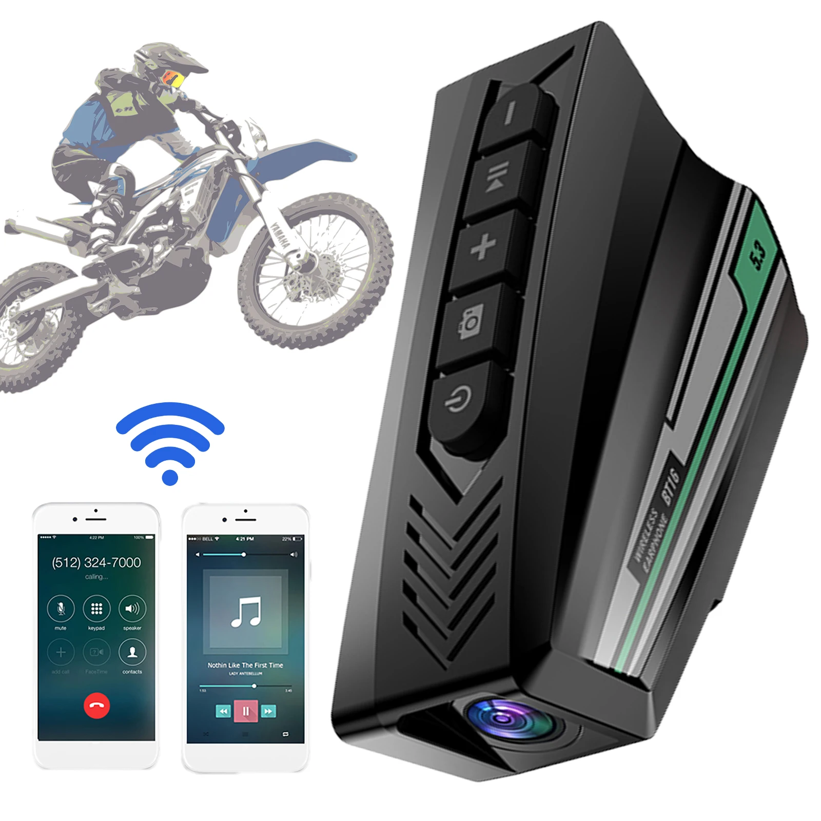 

Motorbike Headphone Speaker with 1080P Camera Helmet Video Recorder Motorcycle Headphones for Motorcycles Skiing and Cycling