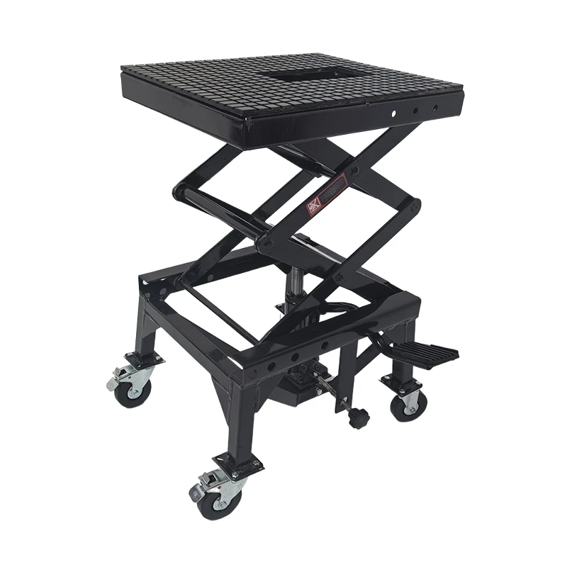 Easy Operate Heavy Duty Adjustable Wide Deck Car Maintenance Tools Foldable Hydraulic Motorcycle Center Stand Lift