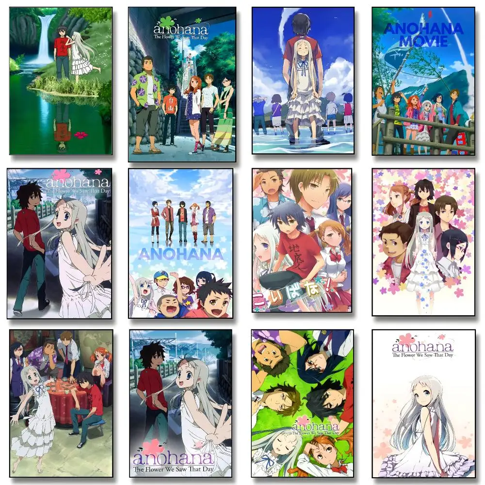 Merch Anohana Anime Poster Print Painting Home Decor for Bedroom Living Room Hallway