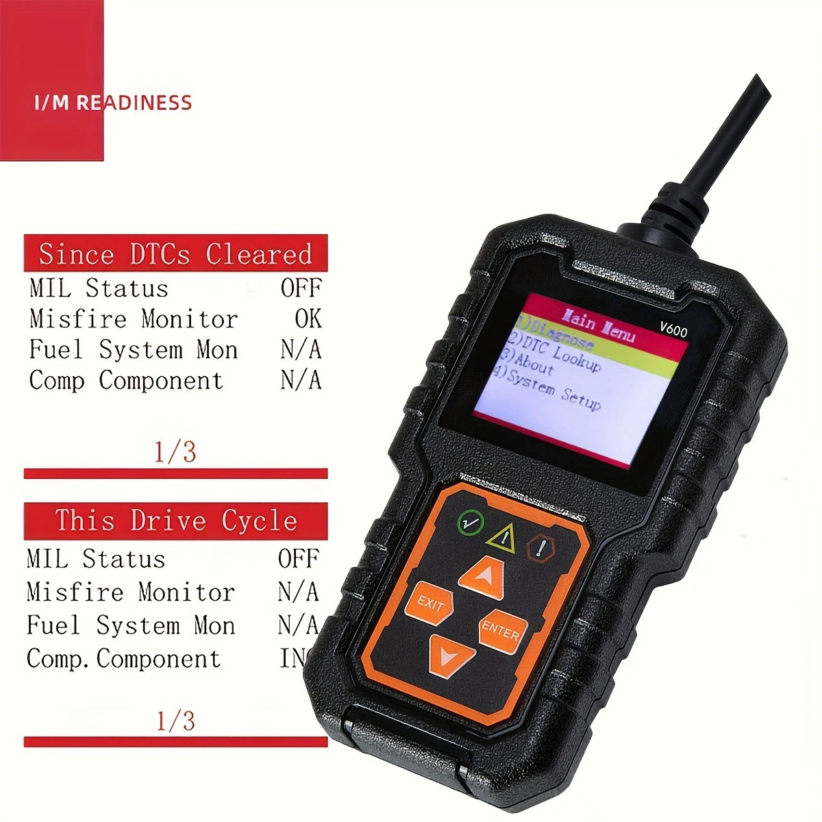 الماسح الضوئي Obd2 الاحترافي، أداة تشخيص قارئ رمز خطأ السيارة التي تدعم بروتوكولات Obd Ii التي تبدأ من عام 1996، تدعم رمز القراءة والتصفية، اختبار البطارية، لا يتطلب مصدر طاقة USB