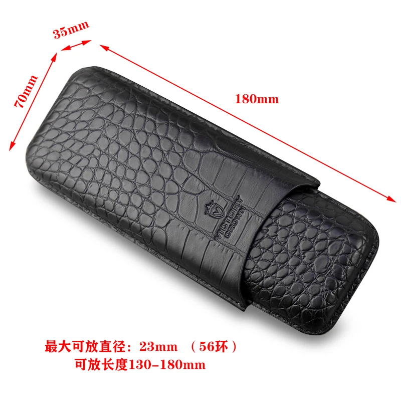 Leather Cigar Case 2 Tubes Travel Portable Cigars Holder Sharp Cutter Carrying Humidor Cigar Accessories Gift for Boyfriend