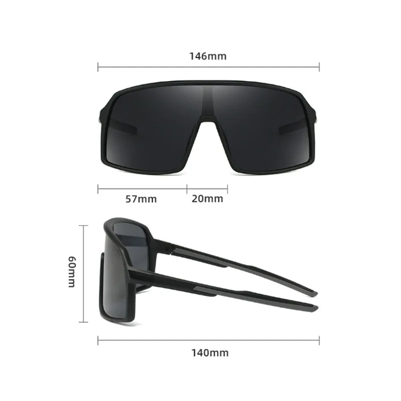 New Men\'s Polarized Sunglasses Men\'s Large Frame Joined Body Square Sun Glasses Outdoor Sports And Cycling Fashion Eyewear UV400