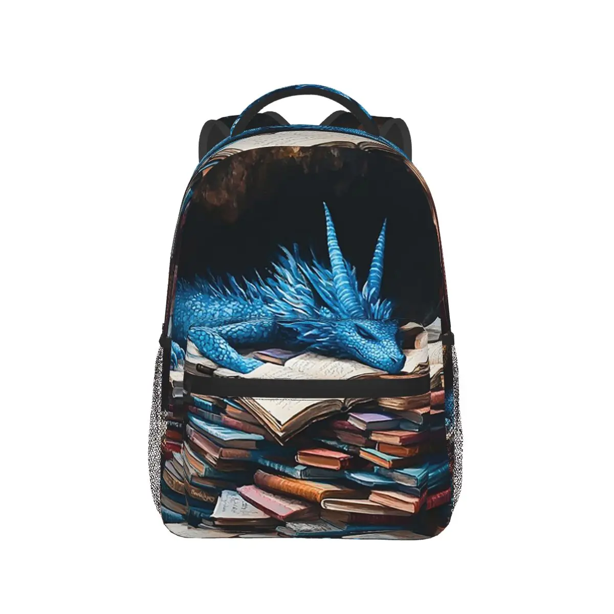 

Cute Dragon Sleeping On A Book Backpack Hot Sale Daypack Large Capacity Children BookBag School Bag Shoulder Bags for Men Women