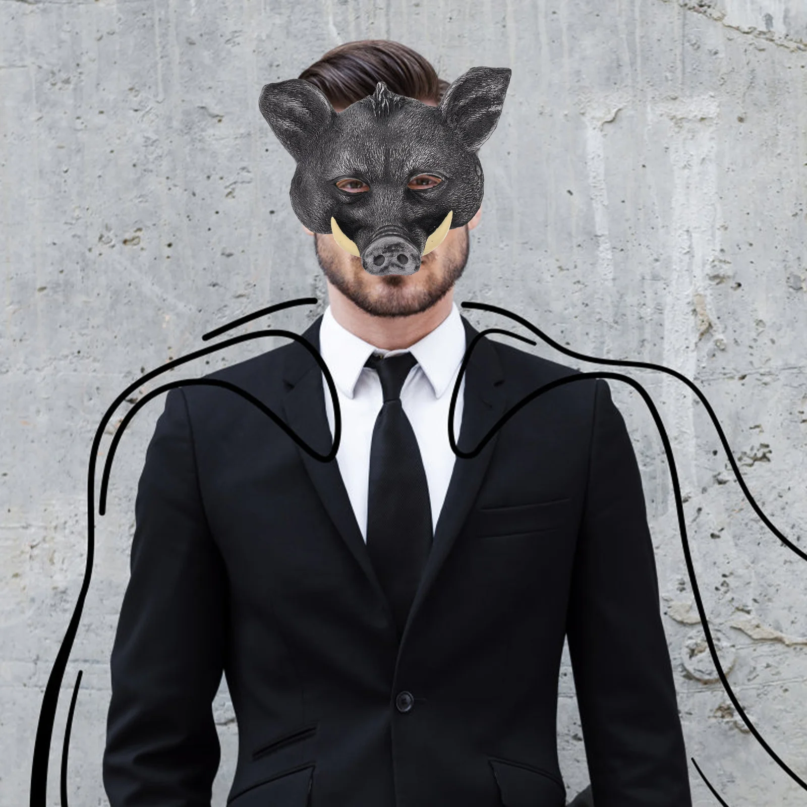 Boar Mask Halloween Costumes Masquerade Wild Rabbit PU Decorative Animal Man Novel Party