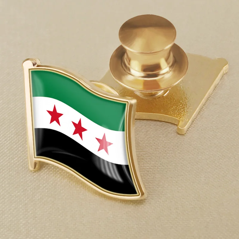 Syrian Arab Republic National Flag Lapel Pins Country Badges Brooch