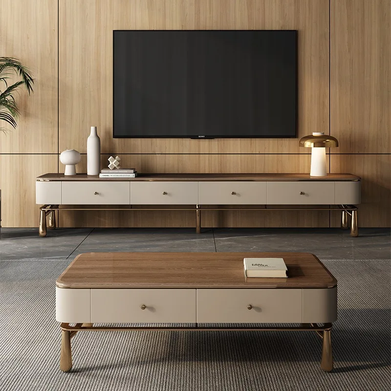 Light luxury coffee table Modern simple high-end small apartment Living room household  High-end atmospheric round
