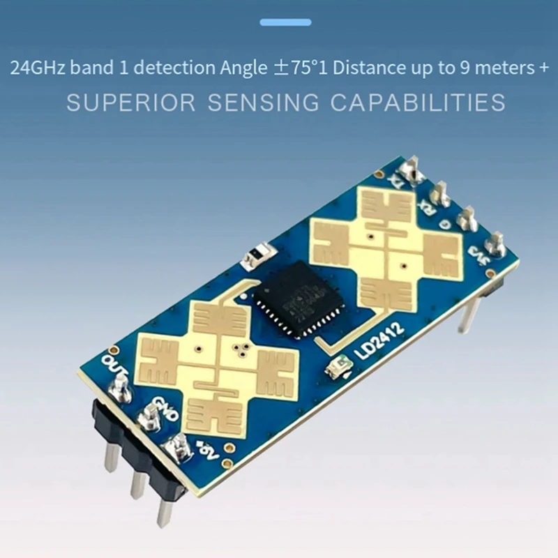 Sensordetectiemodule 24G Menselijke Aanwezigheid Detectie Radarmodule Ld2412 Millimeter Golfradardetectiemodule