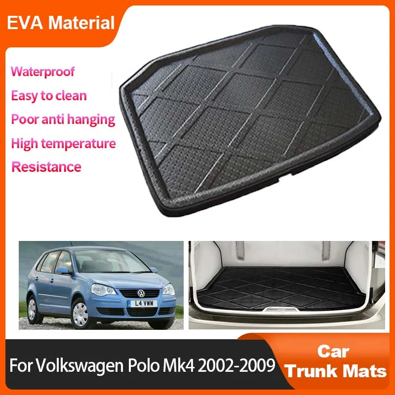 

Auto Trunk Mat For Volkswagen VW Polo Mk4 9N 2002-2009 2006 2005 2004 2003 Luggage Cargo Liner Floor Carpet Waterproof Protector