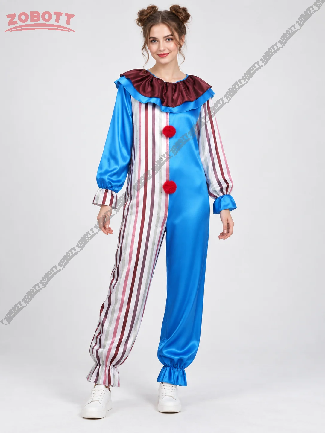 Anime Cosplay With Mask - Evil Clown wise Cosplay Costume Blue