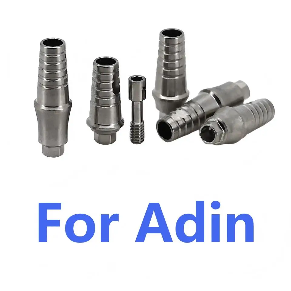 Dental Lab 10Pcs/Lot Titanium Straight Abutments Fit Adin Implant System Internal Hex Screw Retained Components