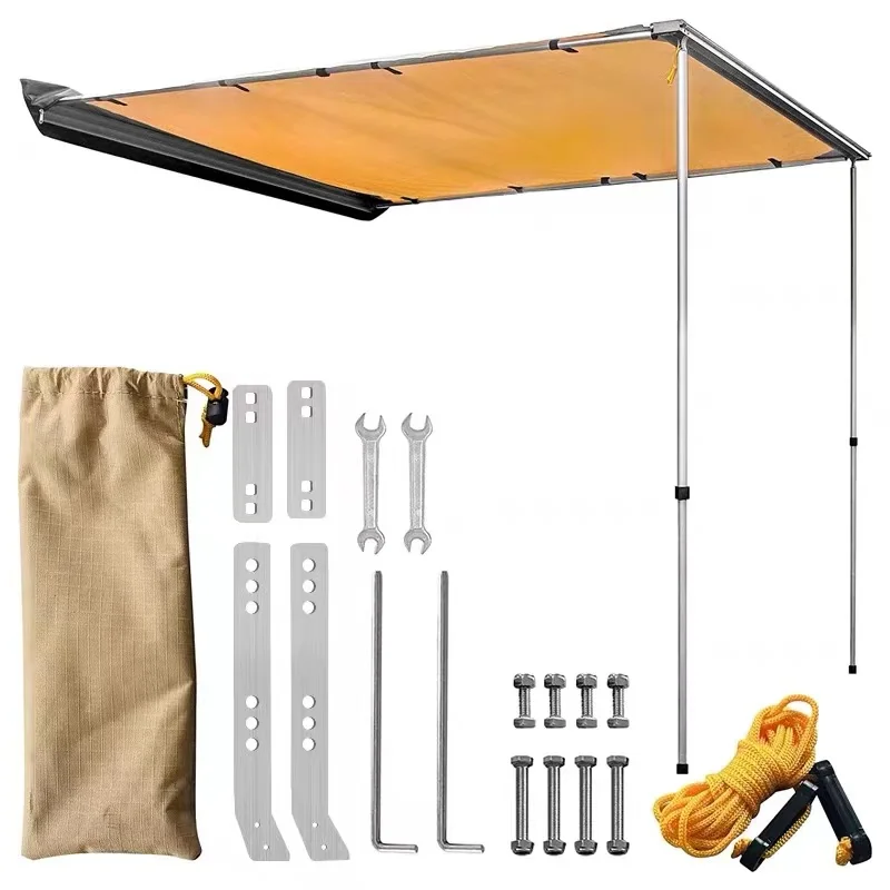 2000mm Rooftop Top Outdoor Aluminum Retractable Folding Waterproof Roof Car Side Awning Tent