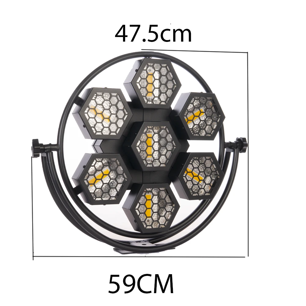 1PCS 200W 126RGBLED strip+Round COB/50W*7 golden LED pixel Background light blinder stage light DJ Disco LED circle retro lights