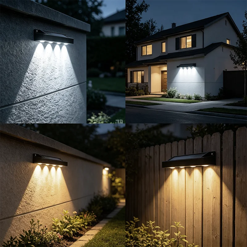 Outdoor Fence Lights Solar Powered LED Wall Lamp Waterproof Solar Signboard Address Light for Garden Yard Patio Balcony Decor