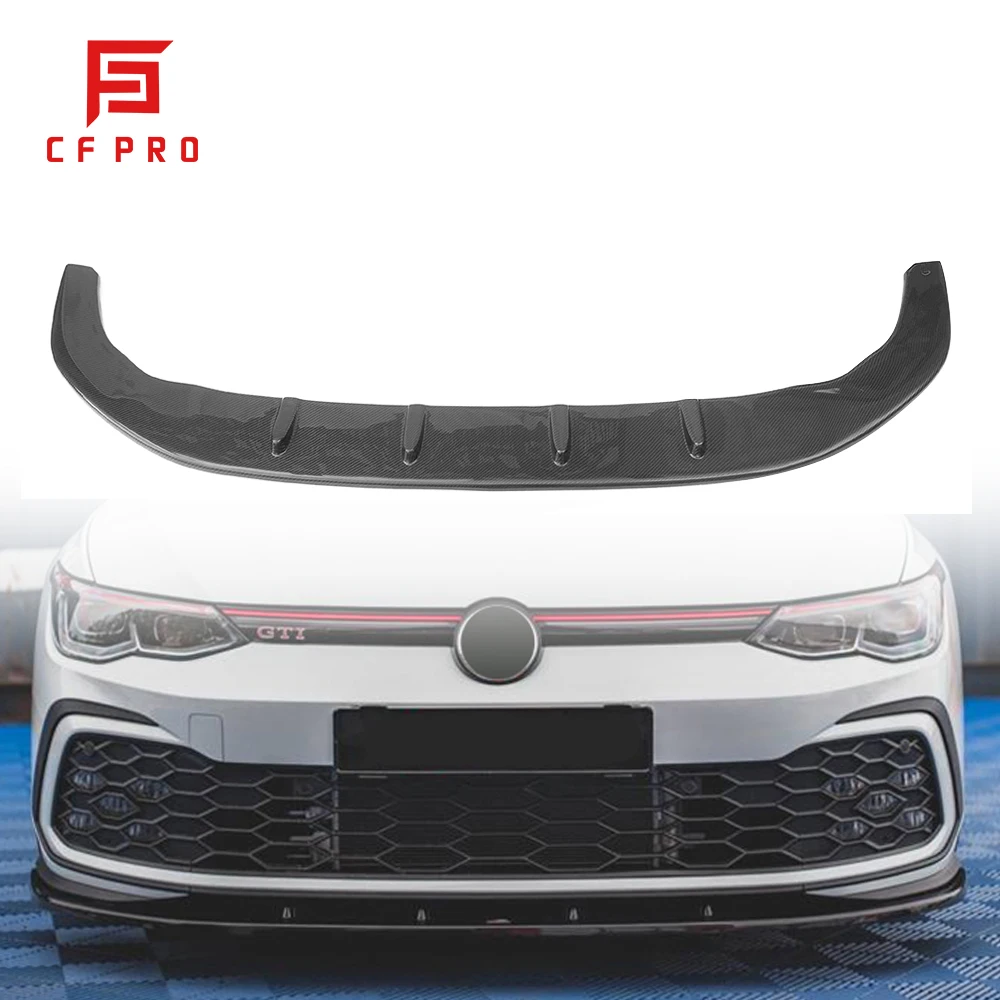 Carbon Fiber Front Bumper Lip Chin Winglet Car Front Lip For Volkswagen Golf 8 GTI