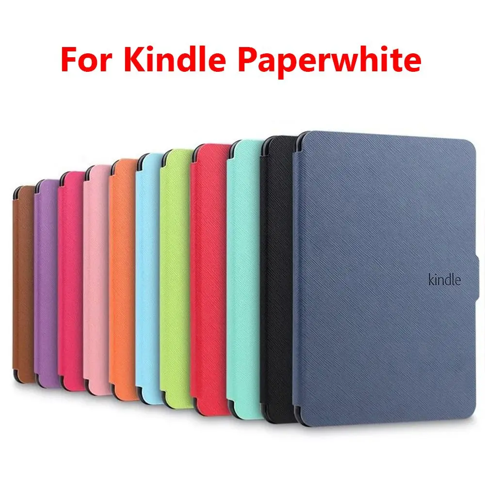 Fashion Cross Grain Auto Waking/Sleeping PU Leather Smart Case Cover Protective Shell For Kindle Paperwhite 1/2/3