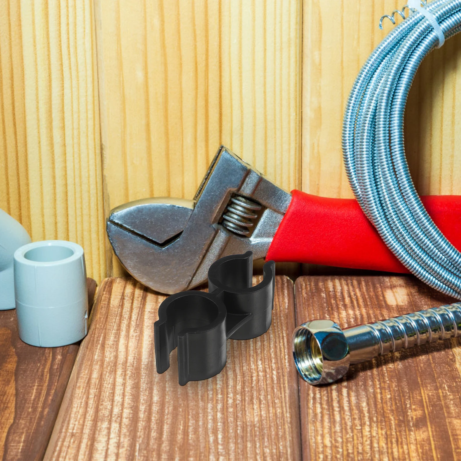 

4 Pcs Dustpan Broom Connecting Buckle Double Port Pipe Clamps Connection Clips Plastic Hooks Fits Most Diameter 1 8 2 cm
