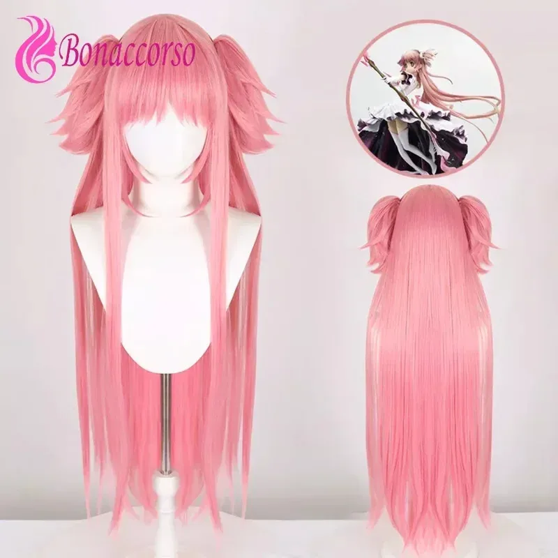 

Cosplay Madoka Magica Pink With Bangs Synthetic Straight Wig Ultimate Mdoka Double Ponytail Cosplay Magical Girl Wig Daily Party