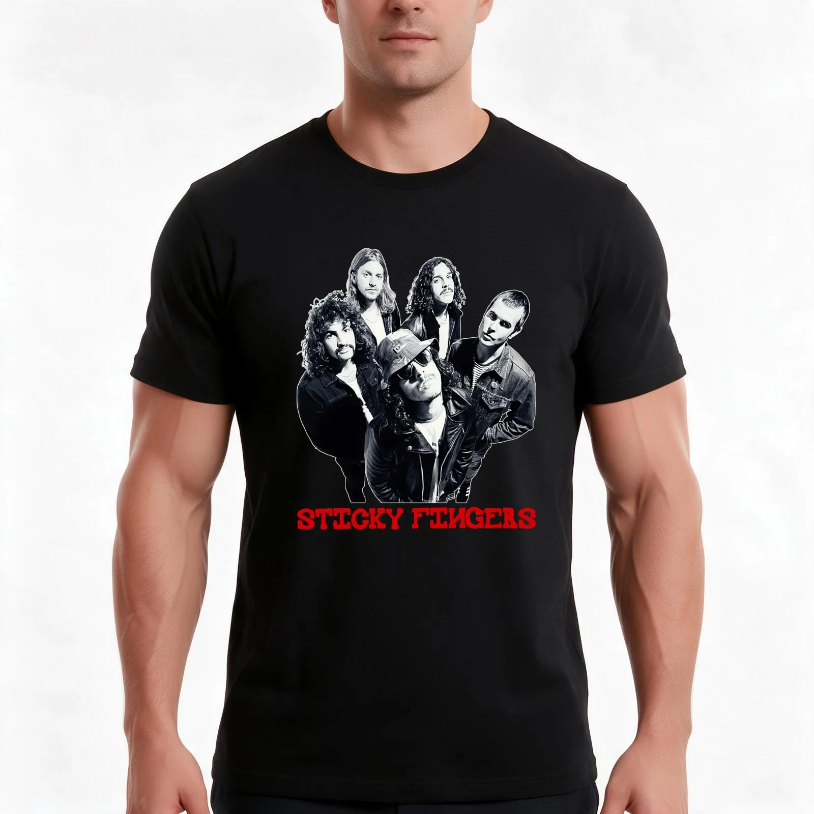 Sticky Fingers Classic T-Shirt Summer Casual Cotton Tee Oversized Streetwear Tops Vintage Graphic Print Unisex Men Women