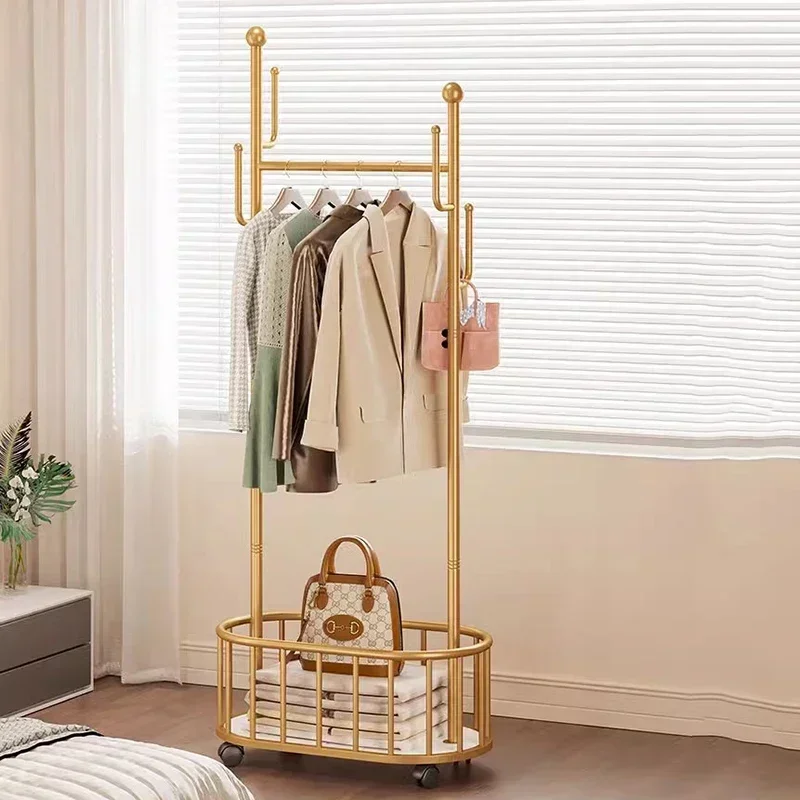 Coat Racks Hall Rack Gold Shelf Iron Storage Large Couple Wardrobe Entrance Hanger Modern Palazzo Woman Clothing Extension Cloth