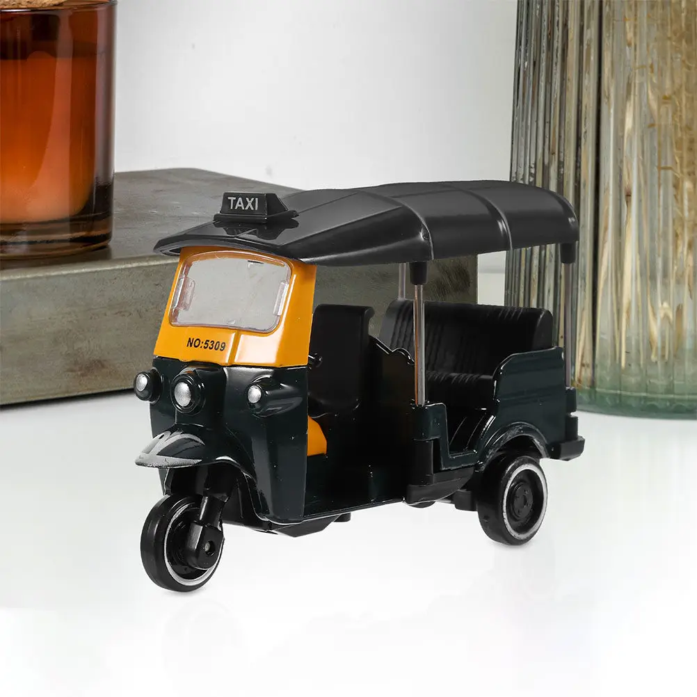 2Pcs Vintage Tricycle Classic Design Alloy Plastic Sculpture Desktop Decoration Home Office Retro Ornament