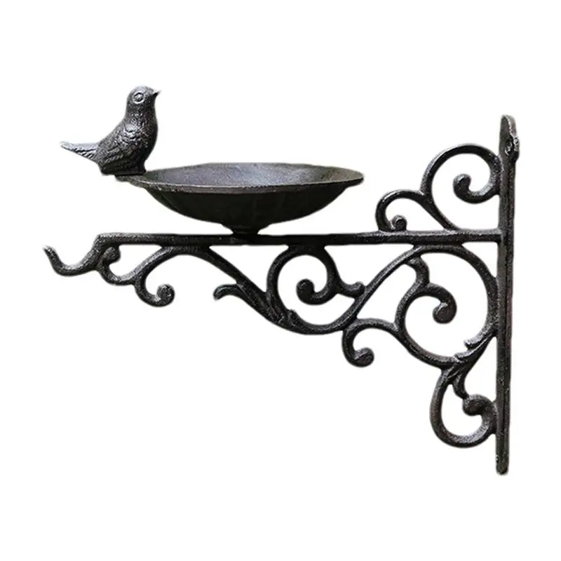 

Cast Iron Bird Bath With Hook Bird Feeding Trays Wall Hanging Tree Mounted Bird Bath Bracket with Bird Feeder for Outdoor Decor