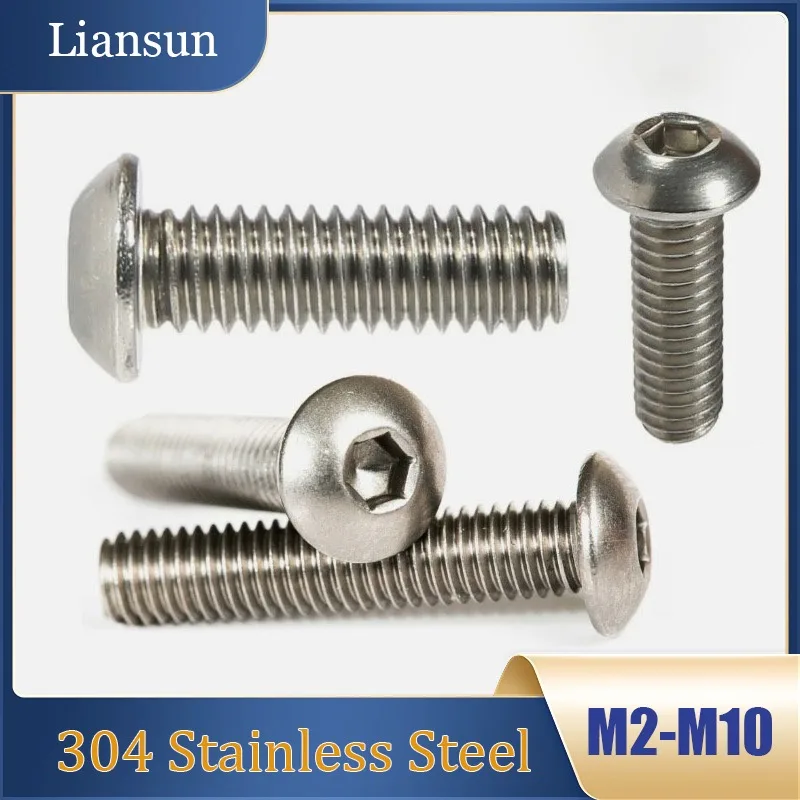 

Hexagon Socket Head Cap Screws With Rounded Heads M2 - M10 304 Stainless Steel Hexagon Socket Head Cap Bolts With Rounded Heads