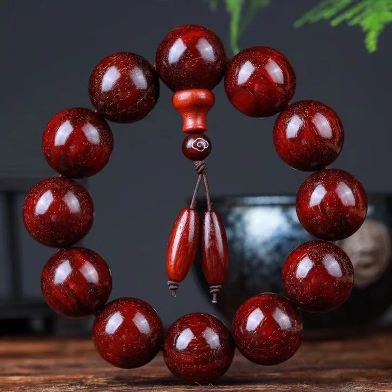 African Pterocarpus Santalinus 2.0 Prayer Beads Men Crafts High Oil Density Sandalwood Rosewood Rosary Bracelet Old