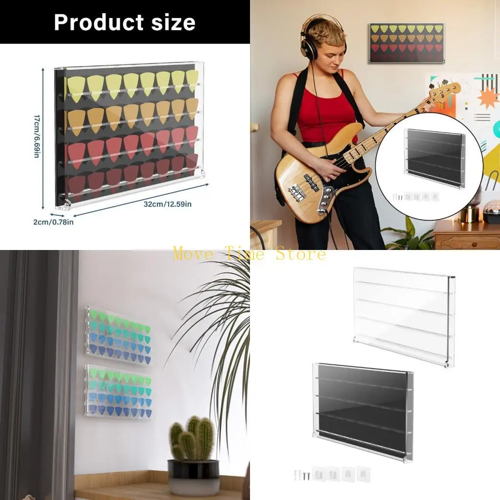 92ME Wall Mounted Pick Musical Instrument Pick Containers 32 Capacity