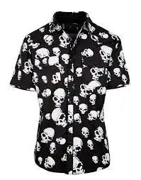 

KYKU Casual Shirt] KYKU Men's 80S 90S Patterned Short Sleeved Button Up Shirt | Casual Hawaii Vacation Beach Summer Fash Shirt