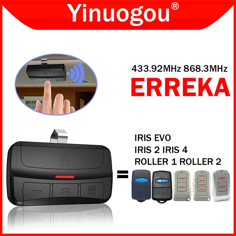 ERREKA IRIS2 IRIS 2 4 EVO ROLLER 1 2 Garage Door Remote Control 433MHz 868MHz Rolling Code Gate Remote Control Duplicator Opener